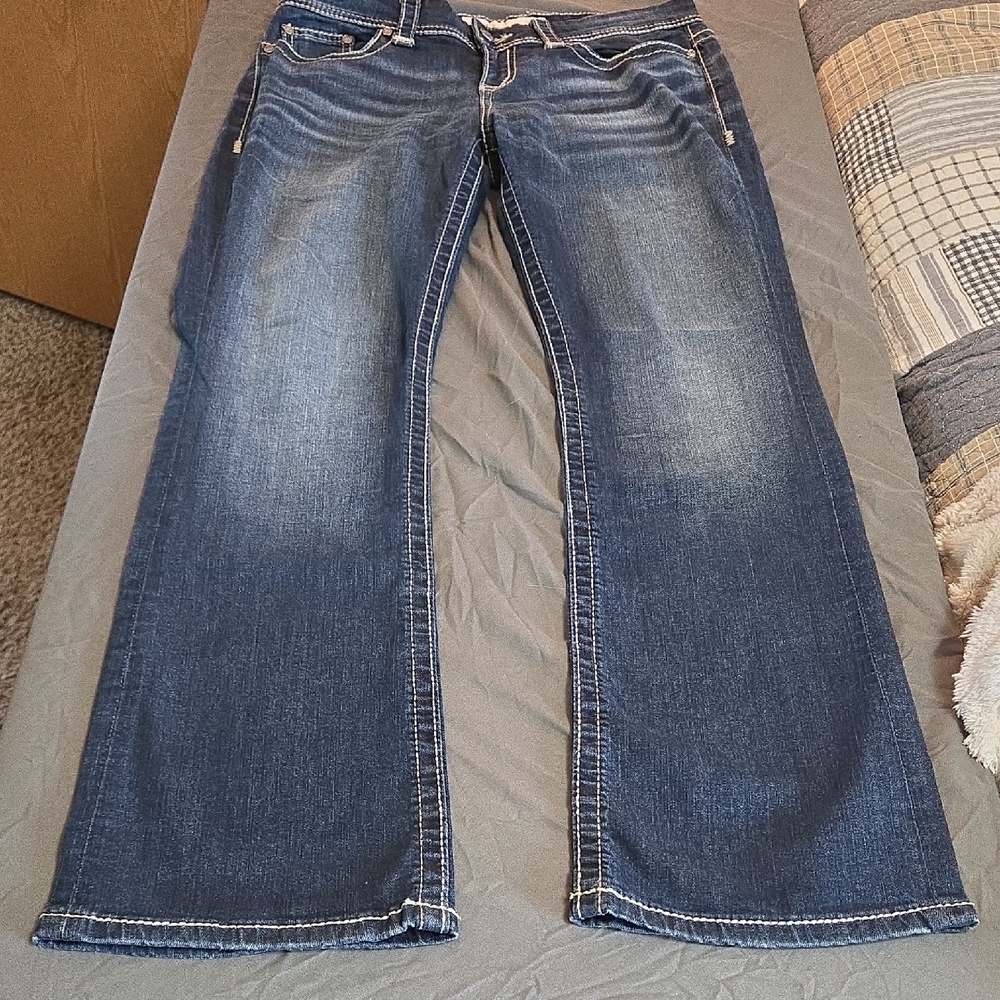 BKE Women's Boot Cut Jeans - Dark Blue